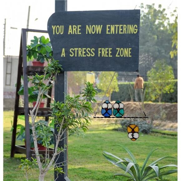 Multicolor Owl on a Wire Stained Glass Window Hanging,Bird Suncatcher for Window - Picture 7 of 8